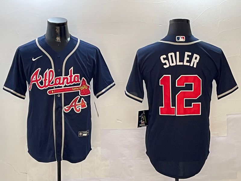 Men Atlanta Braves #12 Soler Blue Game 2024 Nike MLB Jersey style 3
